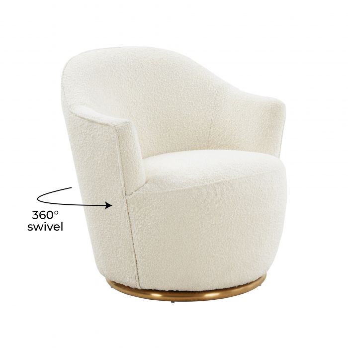 Skyla Boucle Swivel Chair - Be Bold Furniture