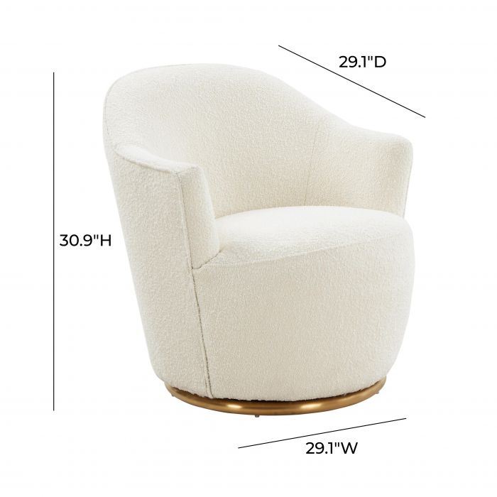 Skyla Boucle Swivel Chair - Be Bold Furniture