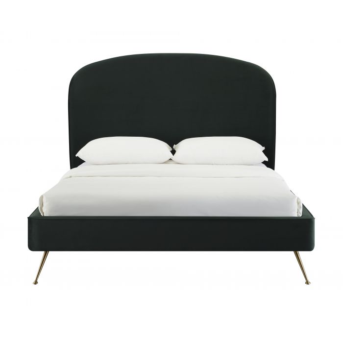 Vivi Forest Green Velvet Bed - Be Bold Furniture