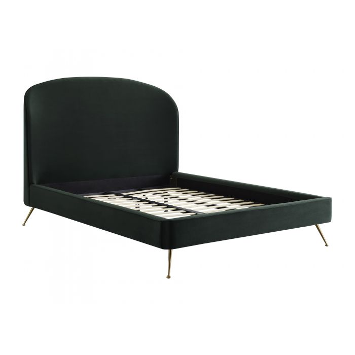Vivi Forest Green Velvet Bed - Be Bold Furniture